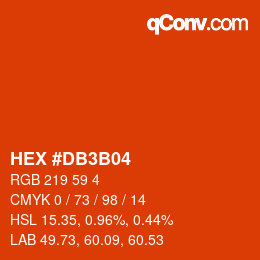 カラーコード: HEX #DB3B04 | qconv.com