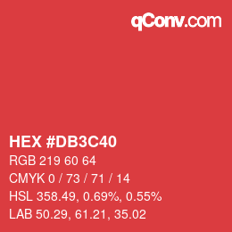 カラーコード: HEX #DB3C40 | qconv.com