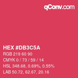 カラーコード: HEX #DB3C5A | qconv.com