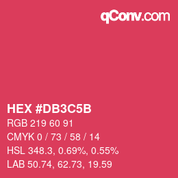 Farbcode: HEX #DB3C5B | qconv.com