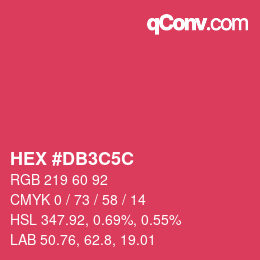 Color code: HEX #DB3C5C | qconv.com
