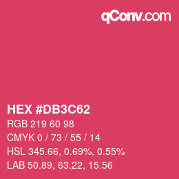 Color code: HEX #DB3C62 | qconv.com