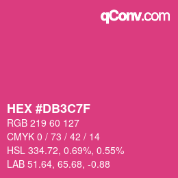 カラーコード: HEX #DB3C7F | qconv.com