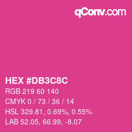 カラーコード: HEX #DB3C8C | qconv.com