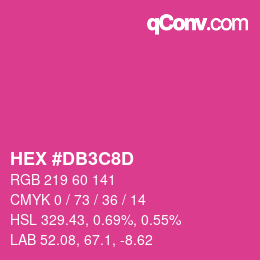 カラーコード: HEX #DB3C8D | qconv.com