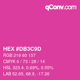 カラーコード: HEX #DB3C9D | qconv.com