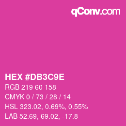 カラーコード: HEX #DB3C9E | qconv.com