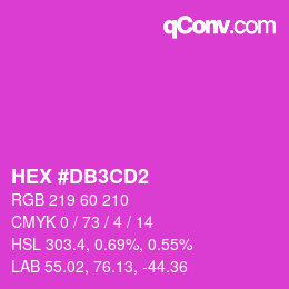 カラーコード: HEX #DB3CD2 | qconv.com