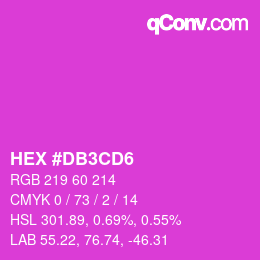 カラーコード: HEX #DB3CD6 | qconv.com