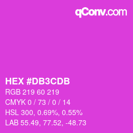 Color code: HEX #DB3CDB | qconv.com