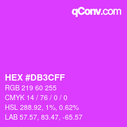 カラーコード: HEX #DB3CFF | qconv.com