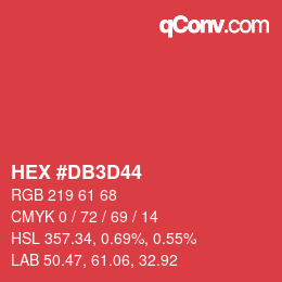 Color code: HEX #DB3D44 | qconv.com