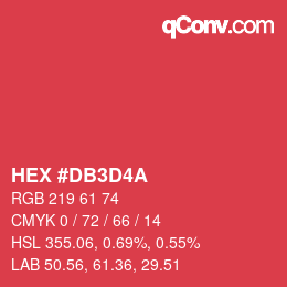 Farbcode: HEX #DB3D4A | qconv.com