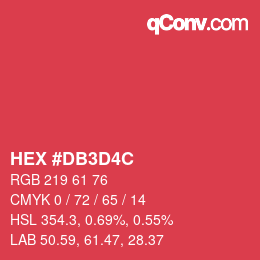 Color code: HEX #DB3D4C | qconv.com