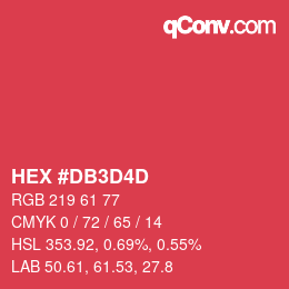 Color code: HEX #DB3D4D | qconv.com
