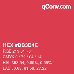 Color code: HEX #DB3D4E | qconv.com