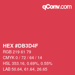 Color code: HEX #DB3D4F | qconv.com