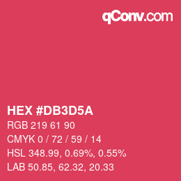 Color code: HEX #DB3D5A | qconv.com