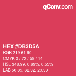 カラーコード: HEX #DB3D5A | qconv.com