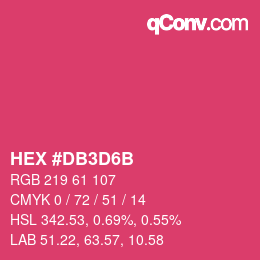 Color code: HEX #DB3D6B | qconv.com