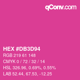 Code couleur: HEX #DB3D94 | qconv.com