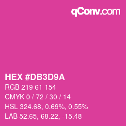Farbcode: HEX #DB3D9A | qconv.com