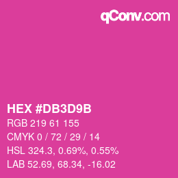 カラーコード: HEX #DB3D9B | qconv.com