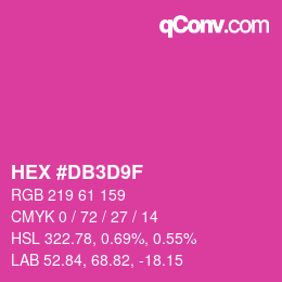 カラーコード: HEX #DB3D9F | qconv.com