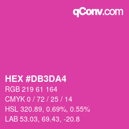 カラーコード: HEX #DB3DA4 | qconv.com