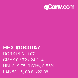 カラーコード: HEX #DB3DA7 | qconv.com