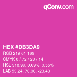 カラーコード: HEX #DB3DA9 | qconv.com
