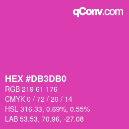 カラーコード: HEX #DB3DB0 | qconv.com