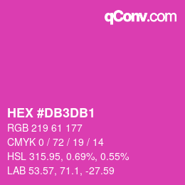 カラーコード: HEX #DB3DB1 | qconv.com