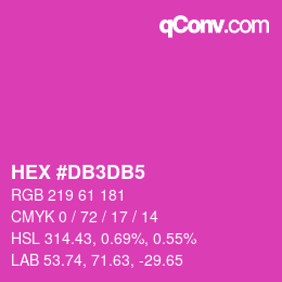 カラーコード: HEX #DB3DB5 | qconv.com