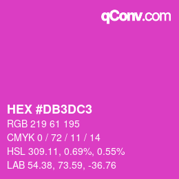 カラーコード: HEX #DB3DC3 | qconv.com