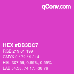 Color code: HEX #DB3DC7 | qconv.com