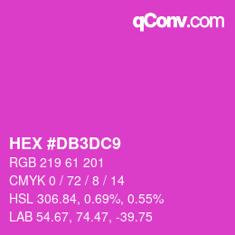 カラーコード: HEX #DB3DC9 | qconv.com