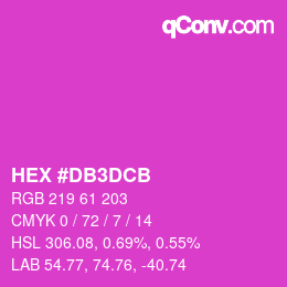 カラーコード: HEX #DB3DCB | qconv.com