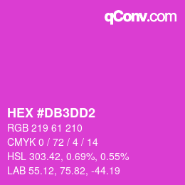 カラーコード: HEX #DB3DD2 | qconv.com