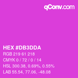 カラーコード: HEX #DB3DDA | qconv.com