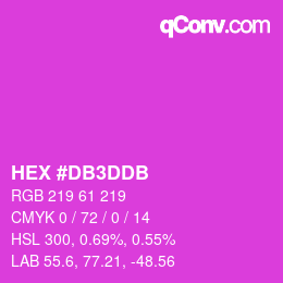 Color code: HEX #DB3DDB | qconv.com