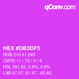 颜色代码: HEX #DB3DF5 | qconv.com