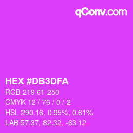 カラーコード: HEX #DB3DFA | qconv.com