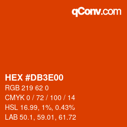 Color code: HEX #DB3E00 | qconv.com