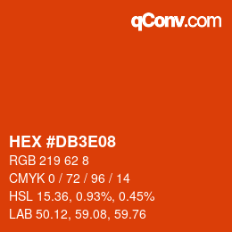 Color code: HEX #DB3E08 | qconv.com