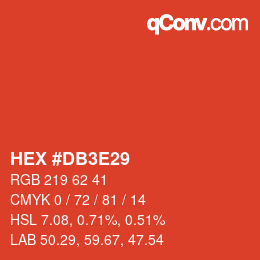 Color code: HEX #DB3E29 | qconv.com