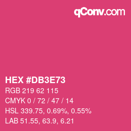 Color code: HEX #DB3E73 | qconv.com