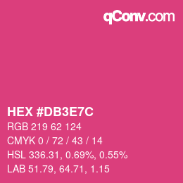 Color code: HEX #DB3E7C | qconv.com