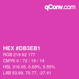 カラーコード: HEX #DB3EB1 | qconv.com