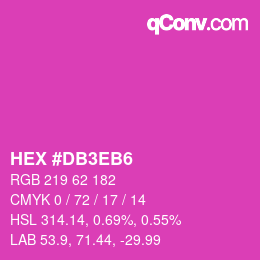 Color code: HEX #DB3EB6 | qconv.com